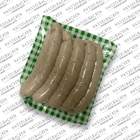 Bratwurst Thüringer Art 5-pack hos Hasselbacken Kött & Chark i Stora Saluhallen, Göteborg